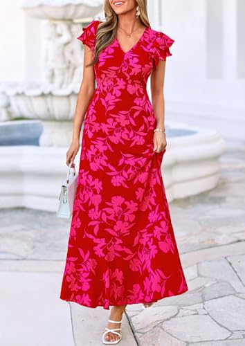 Image of PRETTYGARDEN Womens Summer Boho Floral Maxi Dress