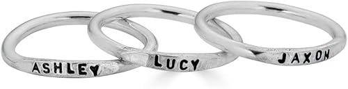 Miniatura 9 de By Hannah Design Teeny Tiny Stacking Sterling Silver Ring Personalized Ring