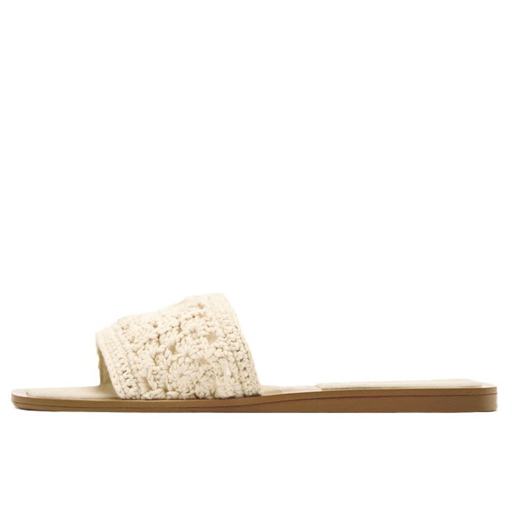 Mules plates en maille tressée PAYDVOIER beige taille 37 pour femme - 7