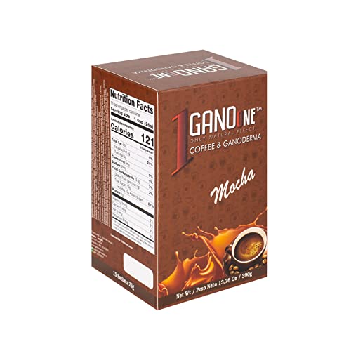 10 Boxes Ganoone Mocha Coffee - With Organic Ganoderma Extract - Blend With Natural Cocoa, Creamer And Sugar - Easy To Use 15 Single - Serve Sachets #TOP2