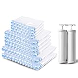 Bolsas de Almacenaje al Vacío 10 Unidades (2*Jumbo + 4*Extra Grandes + 4*Grandes) Bolsas de Vacío para Guardar Ropa, Ropa de Cama, Edredones, Almohadas, Mantas, Cortinas