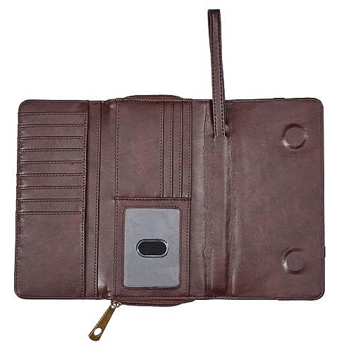 Snaffle Bit Leather Cross Body Wallet- Brown3