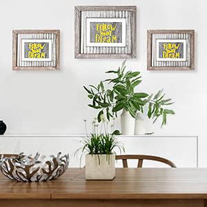 Adeco 4 X 6 Handcrafted Farmhouse Distressed Wooden Picture Frames, Solid Wood With Real Glass And Ripple Metal Sheet For Wall Hanging And Tabletop, Rustic White Brown #TOP7