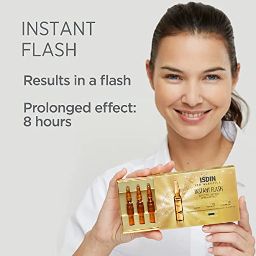 Isdin Isdinceutics Instant Flash Firming And Lifting Serum For Face With Antioxidants And Hyaluronic Acid - 5 Ampoules, 0.06Fl Oz X 5 #TOP3