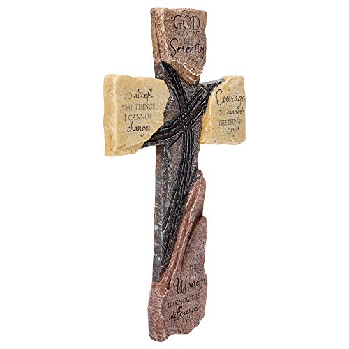 Dicksons God Grant Me The Serenity Prayer Slate 10 Inch Resin Hanging Wall Cross #TOP3