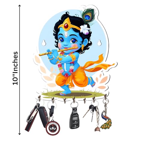 Image of Webelkart Premium Cute Krishna Key Holder for Home /Office Decor /Key Hanger for Wall Decor,Decorative Item for Home (Baby Krishna)