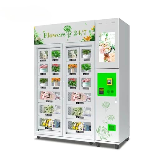 Automatic Flower Vending Machine, Smart Bouquet Dispenser with Cooling Storage, Cashless Payment System, Touch Screen for Retail Business, Mall, Event, Wedding Shop