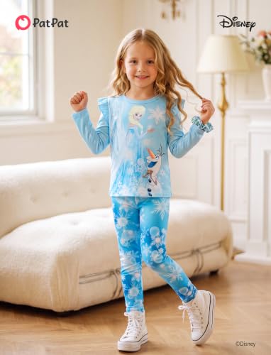 Image of Disney Girls Outfits Long Sleeve Lightweight Shirt +Leggings Clothing Sets
