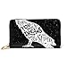 Produktbild JHGFG Mode Handtasche Reißverschluss Brieftasche Vektor Hand gezeichnete Schriftzug bezeichnet Raven Phone Clutch Geldbörse Abendkupplung Blocking Leder Brieftasche Multi Card Orga