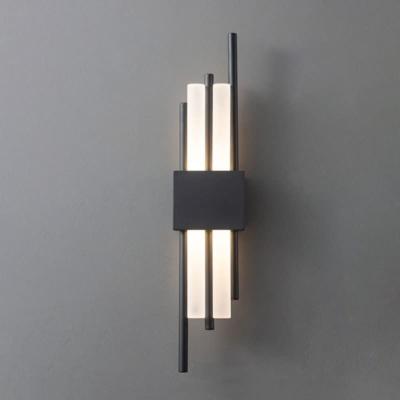 HIFFEY Nordic LED Wall Lamp Indoor Lighting Wall Sconce Light for Home Hotel Stairs Bedroom Bedside Living Room Decoration Lamps (Color : Warm White, Size : B-Black-Right)