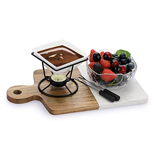 BSTKEY Ceramic Butter Warmer Chocolate Fondue Pot - Image 4
