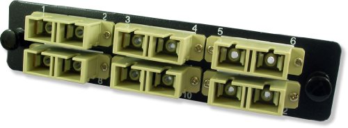 Lynn Electronics 12 Fiber SC Multimode Adapter Strip, 6 Duplex SC Ports, LGX Footprint