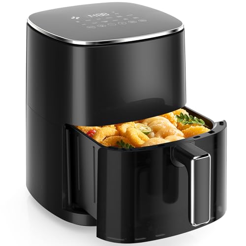 Image of Sweetcrispy 6QT Air Fryer with Window, Square Airfryer Oven 12-in-1 for Family, 400°F Rapid Air Crispy Technology, Roast Bake Dehydrate, Nonstick & Easy-Clean Basket