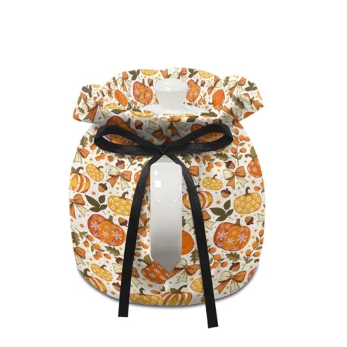 Image of Fall Teapot Dust Cover Bow Print Tea Cosy for Teapots Keep Warm Insulated Tea Kettle Dust Cover for Party Home Decoration