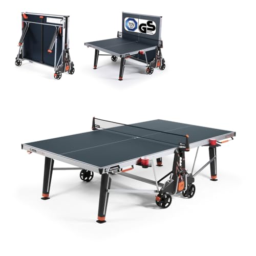 Cornilleau 600X - Outdoor Tischtennisplatte - Hochwertig und funktional - 7 mm Melaminharzplatte - Turnierqualität - Klappbar - Wetterfest - Robust - Blau