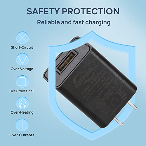 YOTFUEL Wall Charger Cube 5V1A USB Power Supply Charging Block Universal Wall Plug Brick Portable Travel Fast Charger Power Adapter for iPhone, Samsung Galaxy, LG (Black)