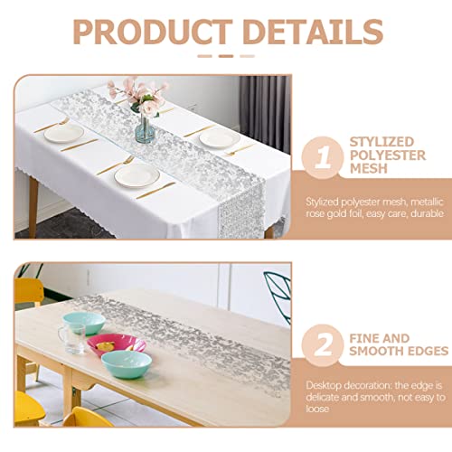 Chemin de table tulle argenté pour décorer facilement vos tables - 3