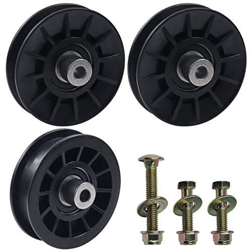 BOSFLAG 2 Pack 532194326 Pulley with 532194327 Pulley Replaces Craftsman 194326 Idler Pulley, 194327 Idler Pulley for HusqvarnaYTH22v46, YTH20k46, LGT2654, YTH2348, yth1542xp, YTH24v48 Ride Mowers