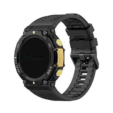Pulseira Silicone compativel com Amazfit T-Rex 2 - Marca LTIMPORTS (Preto)