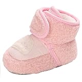 Happy Cherry Babyschuhe Winterstiefel Weiche Krabbelschuhe Kleinkinder rutschfest Wärme Fleece Schuhe 12cm 6-12 Monate - Rosa