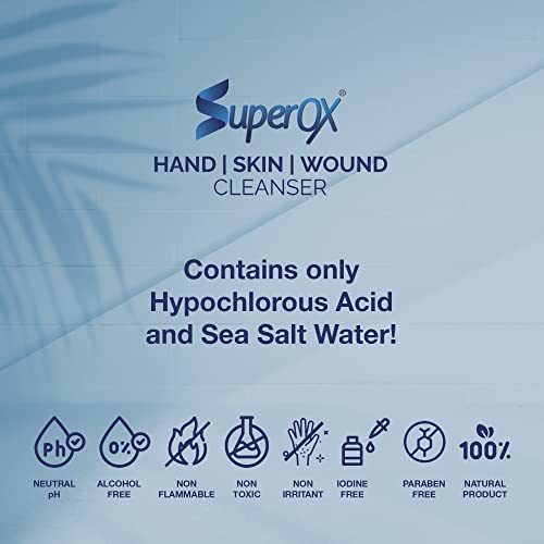 Superox Skin Spray - Minor Cuts, Scars, Tattoo & Piercing Aftercare - Natural & Non-Irritating - (3.4 Oz) #TOP1