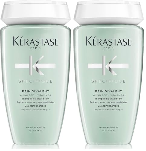Image of Kerastase Specifique Divalent Balancing Shampoo 250ml | Clarifying Shampoo for Oily Scalp & Dry Hair Lengths | Enriched with Amino Acid and Vitamin B6 (Pack of 2)