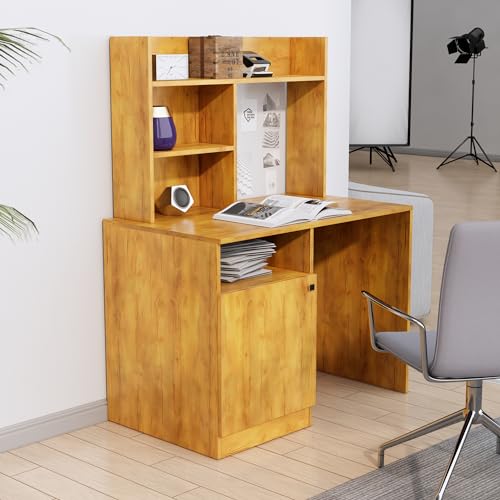 Image of Bniture Wooden Study Table for Home | Engineered Wood Study Table with Bottom Storage Shelf | Multi Purpose Computer Desk for Writing & Study | Laptop Table for Study Room & Office | Giant Wood