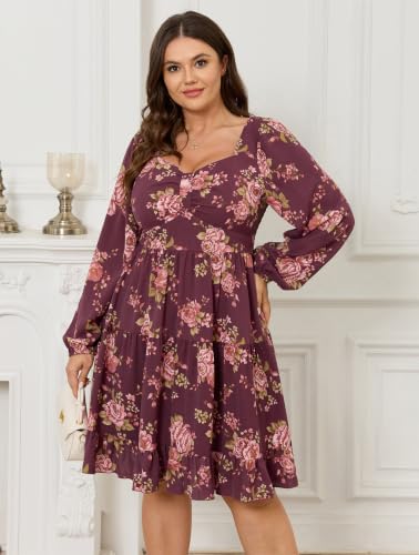 Image of SCOMCHIC Women's Plus Size Cocktail Mini Short Dress