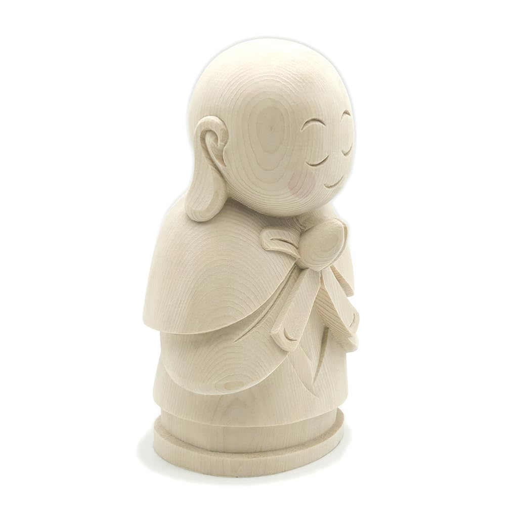 Amazon｜HU貿易 お地蔵さん 木彫り 地蔵菩薩 置物 総高15cm 幅9.5cm 