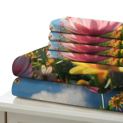 Housse de couette papillons 3D imprimé parure microfibre douce king size