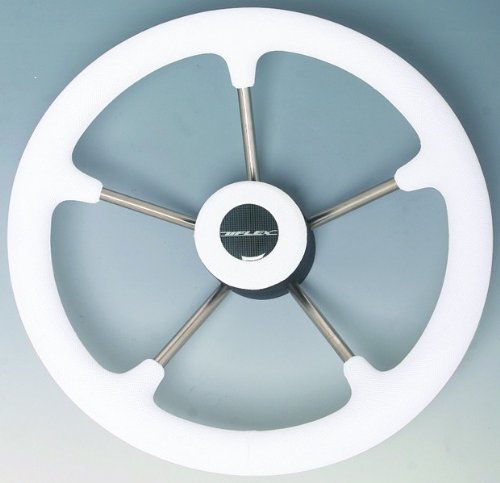 Uflex V70W Non-Magnetic Steering Wheel - White Poly Grip with Stainless Steel Spokes, 13.8