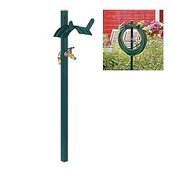 Smarte Kombi: Wasserzapfstelle mit Schlauchhalterung aus Stahl - Praktisches Zubehör für jeden Garten Bewässerung: Dank dem Schlauchhalter ist der Wasserschlauch knickfrei aufbewahrt und stets griffbereit Wasserhahn: Mit 3/4" Anschlüssen Schläuche di...