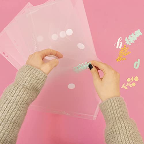 Image of Craftelier - Set of 5 Clear Plastic Envelopes with Closure | Compatible with Stamp and Die Organiser Case with 2 Ring System | Size Approx. 6 inch x 8 inch (15.24 x 20.32 cm)