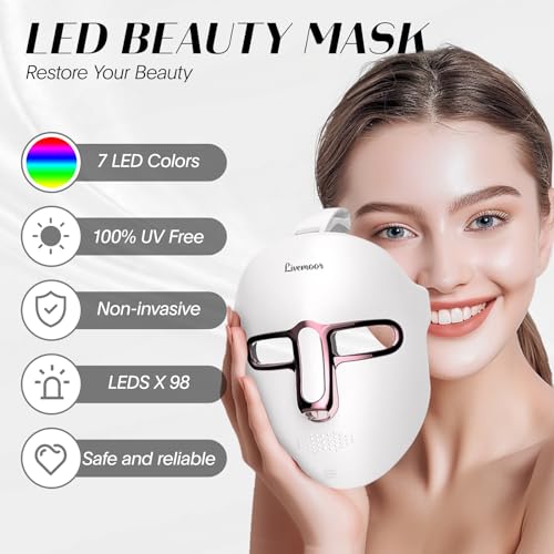 Evfofo Red Light Therapy Mask For Face, Led Face Mask Light Therapy,7-1 Colors Led Facial Skin Care Mask thumb #1
