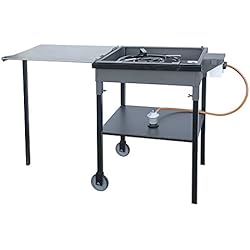 Paellero Con Ruedas Flores Cortès 33702 Plancha con Ruedas, Negro, 77.0 X 53.0 X 90.0 cm
