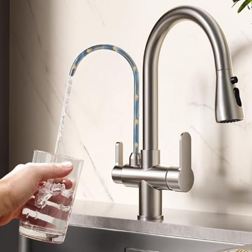 Grifo de cocina de 3 vías para agua filtrada y fregadero moderno 7
