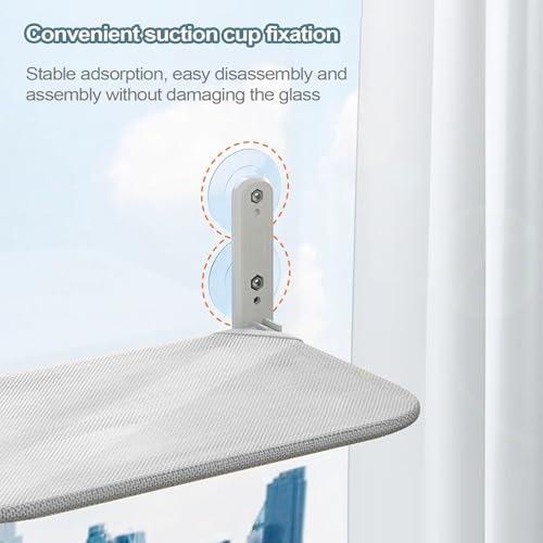 Cama De Janela Para Gatos,Rede para Gatos na Parede com Ventosas - Base Acolchoada Montável Para Amb