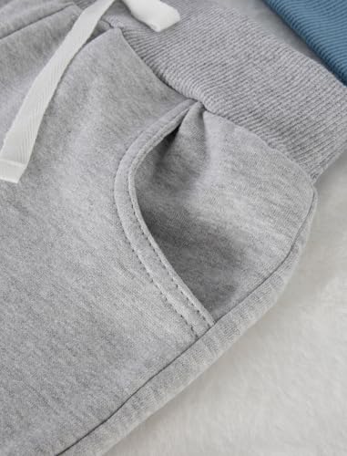 Image of Toddler Baby Boy Girl Clothes with Pockets 2PC Long Sleeve Pullover Sweatshirt and Pants Infant Fall Winter Outfit