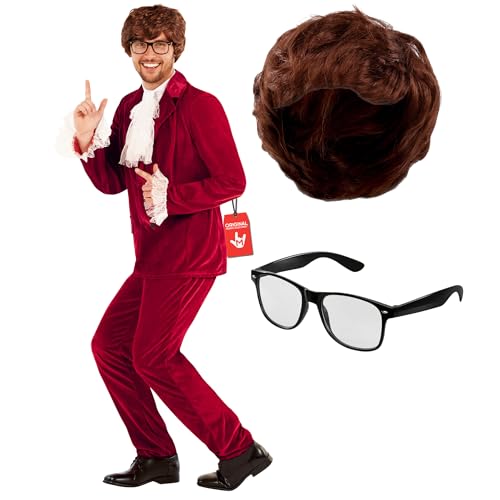 Morph Swinger Costume With Wig Groovy 60s Costumes For Men 60s Costume For Mens Halloween Costumes For Men Large