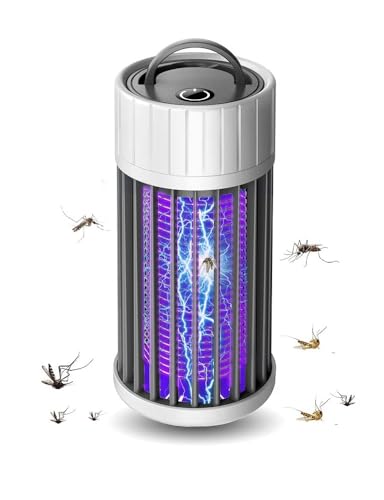 Lámpara matamosquitos, matamoscas electrónico USB, exterminador de insectos físico para colgar, trampa de insectos, para interiores, hogar, oficina, jardín, protección de plantas (funciona cuando está