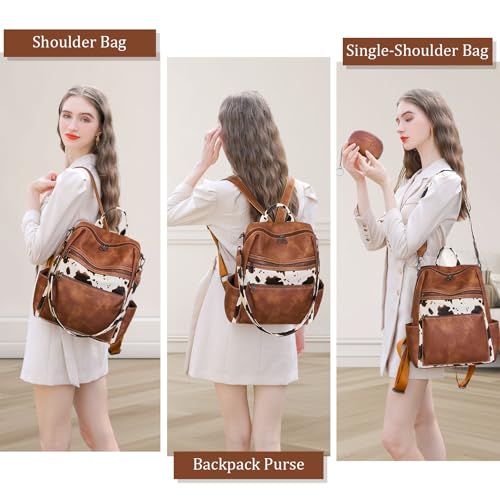 Image of AGLOD Leather Backpack Purse for Women Designer Ladies Shoulder Bag Fashion Faux Work Travel Handbags