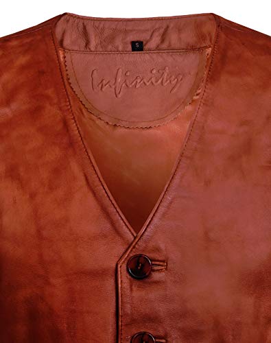 Men's Classic Smart Tan Leather Waistcoat4