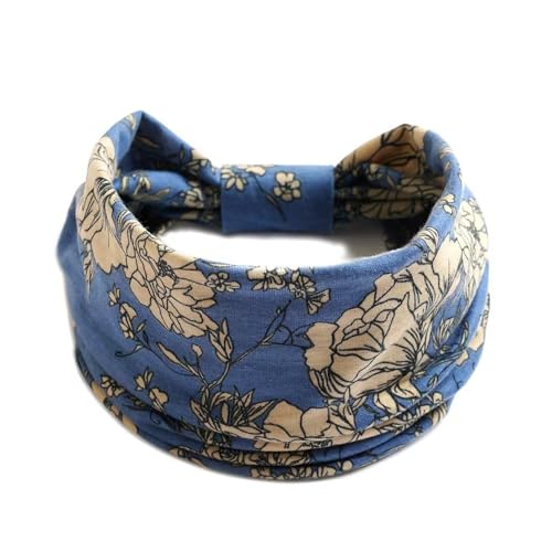 LINGXINXIN Boho Headband Fashion Wide Headband Knoted Turban Yoga Workout Head Bands Hair Accessories For Women (flower3, Pack of 1)