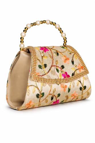 Image of Handbag, Wristlets, Clutch for Women, Girls (cream) | 1