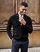 PJ PAUL JONES Men's Cardigan Sweaters Fashion Casual Full Zipper Cardigan Sweater Ribbed Knit Tops Black, L