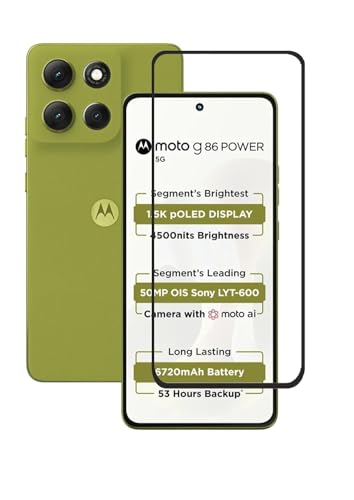 Image of DD SON Military-Grade Gorilla Tempered Glass For Motorola G86 and Motorola G86 Power (6.7 Inch) With Installation Kit | Edge to Edge Coverage | Black