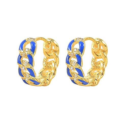 Boucles d'oreilles argent 925 anti-allergie émail et zircone