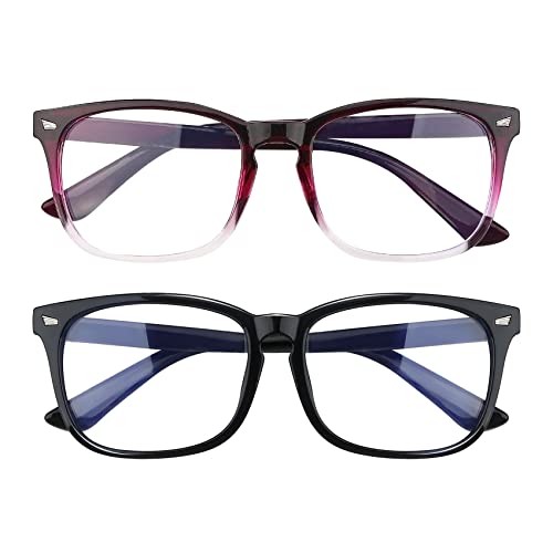 Image of 2 Pack Blue Light Glasses for Women and Men - Computer Glasses
