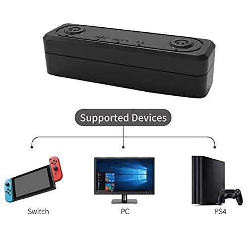 heyaa Adaptador Bluetooth compatível com Switch/Lite/PS4/PS5, Transmissor de áudio sem fio BT 5.0 co