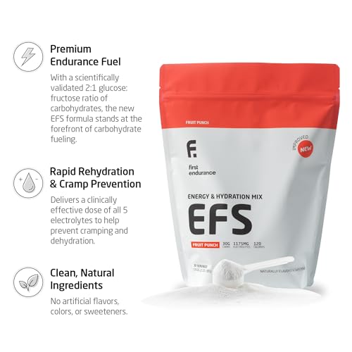 Image of EFS Hydration & Endurance Drink Mix - Premium Carbohydrates for Energy & Performance, Electrolytes for Rapid Rehydration & Running, Cycling and Triathlon Nutrition | Isotonic Energy Fuel | Fruit Punch